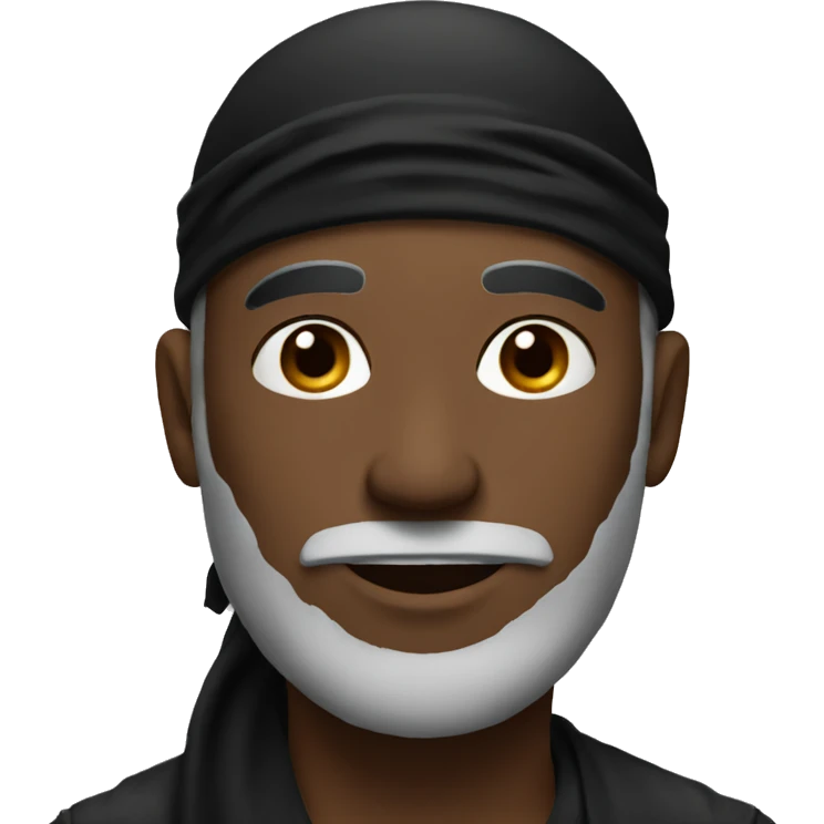 man with a black bandana around his neck emoji