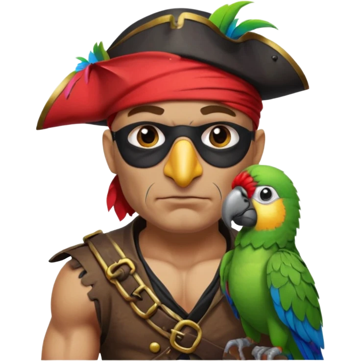 pirate and parrot emoji