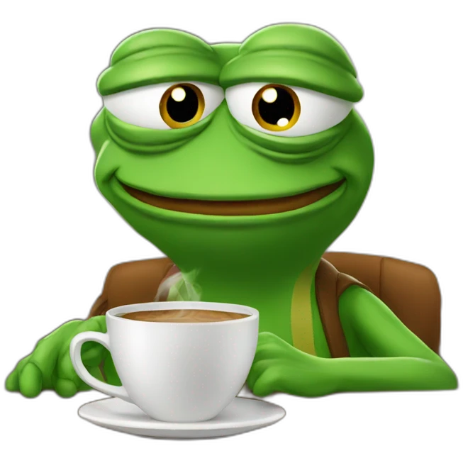 pepe with a coffee emoji