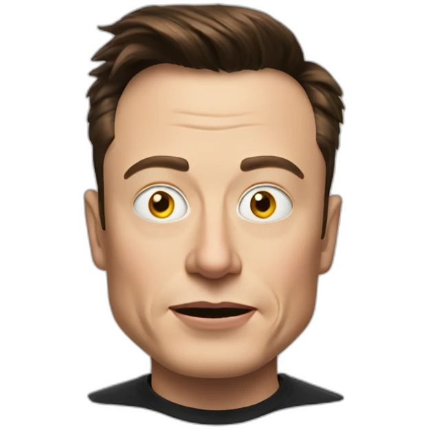 elon musk with crazy eyes emoji