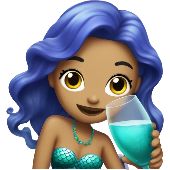 mermaid drink wine emoji