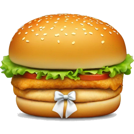 Chicken burger with a bow on top emoji