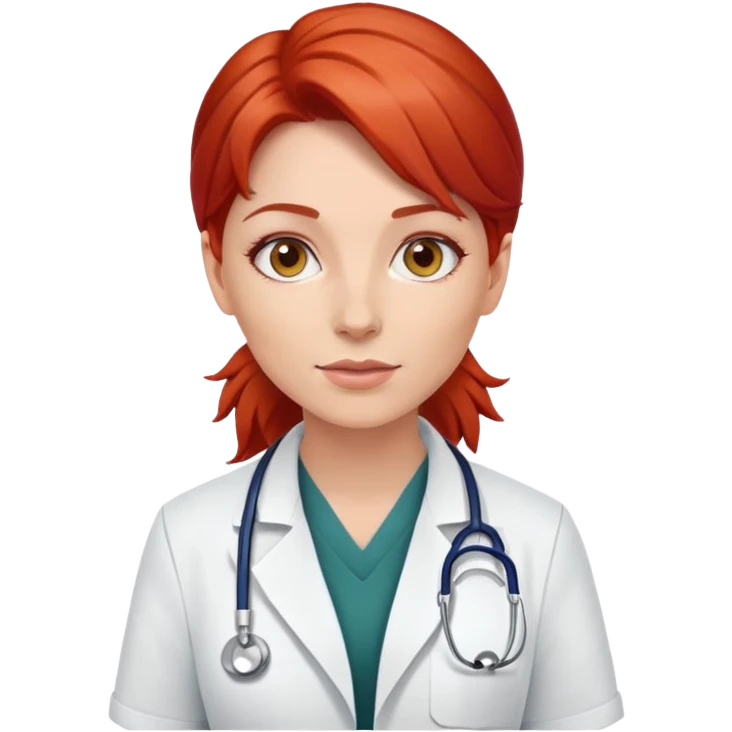female doctor with red hair emoji