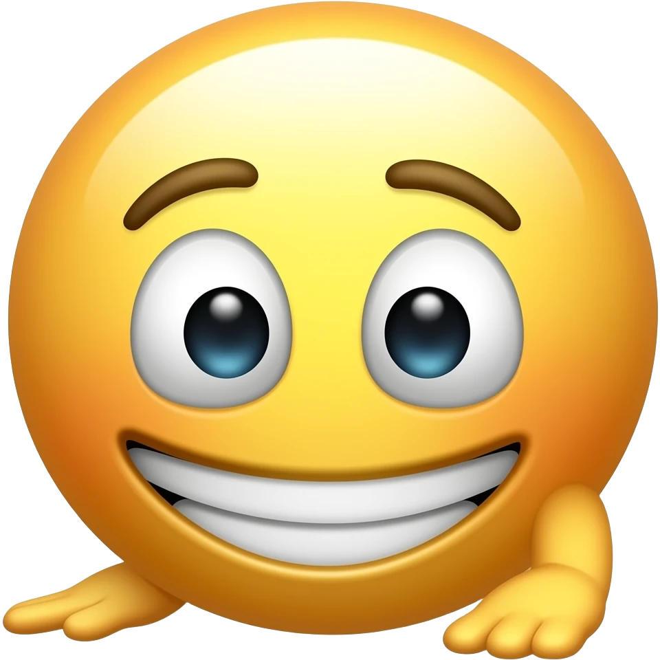 Normal emoji face but with full body and one hand is in back and another in front and bending the head emoji