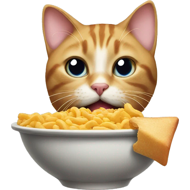 Cat eating human food emoji