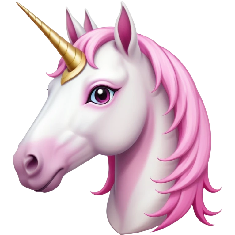 head of an anthropomorphised female unicorn horse, looking straight ahead, standard pose emoji