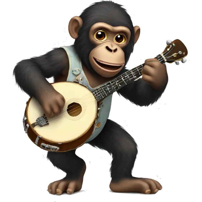 Ape playing banjo emoji