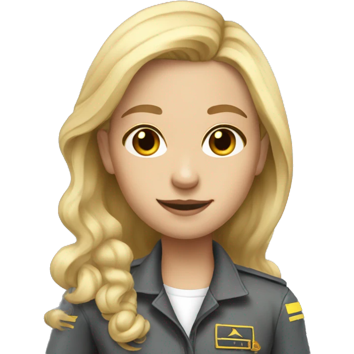 Girl pilot blonde long hair  emoji