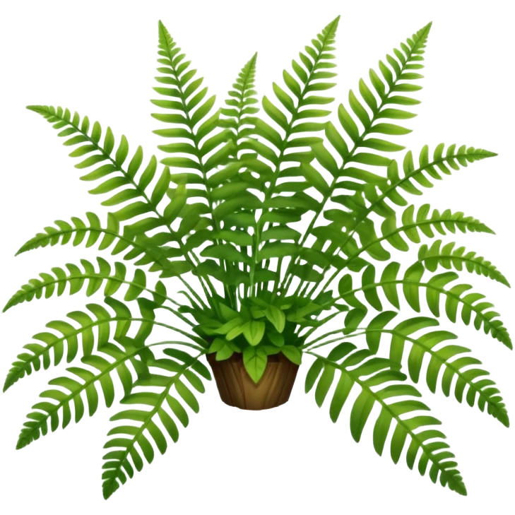 A cluster of soft green ferns growing under shaded trees. emoji