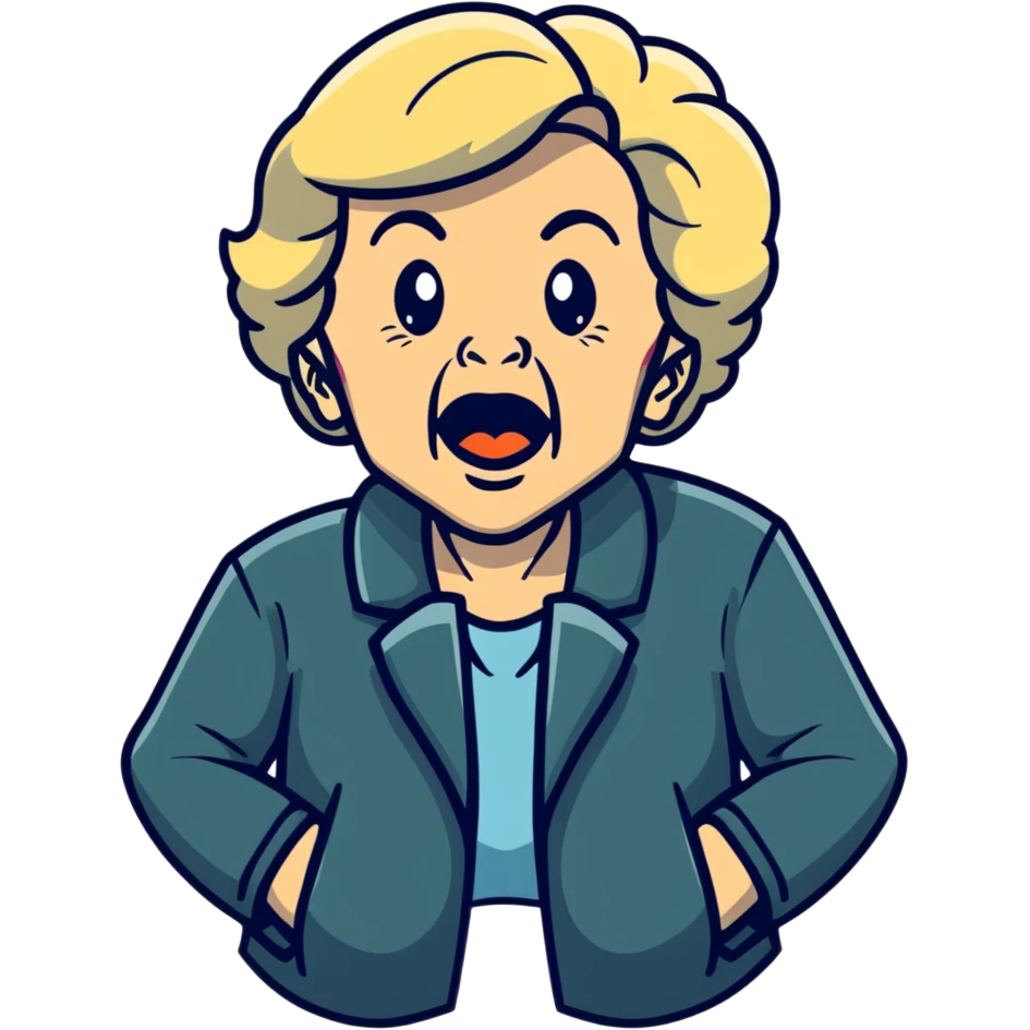 mean Karen, old yelling lady with blonde hair and a jacket emoji