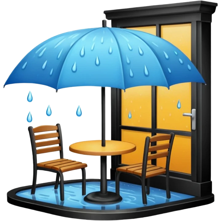 Rainy cafe emoji