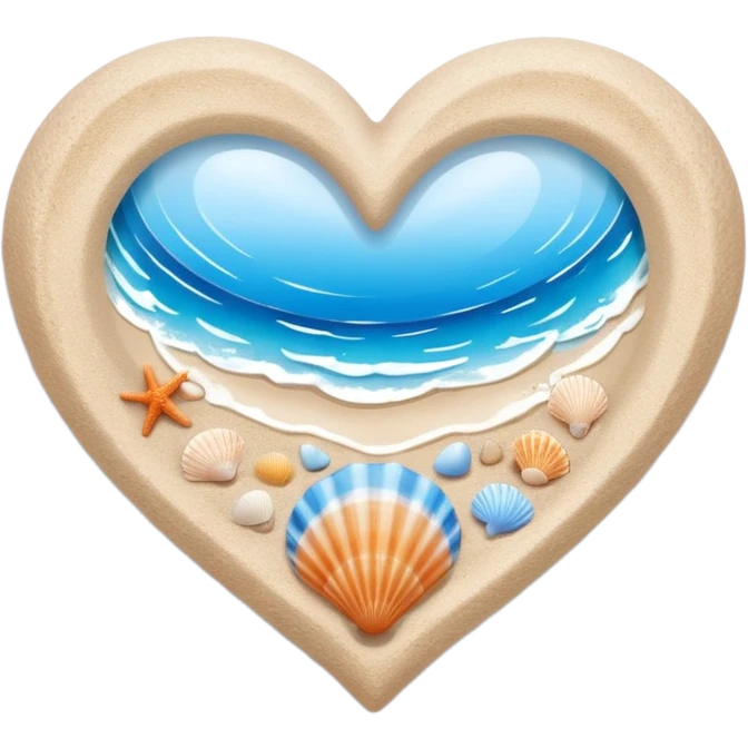 beach themed heart emoji