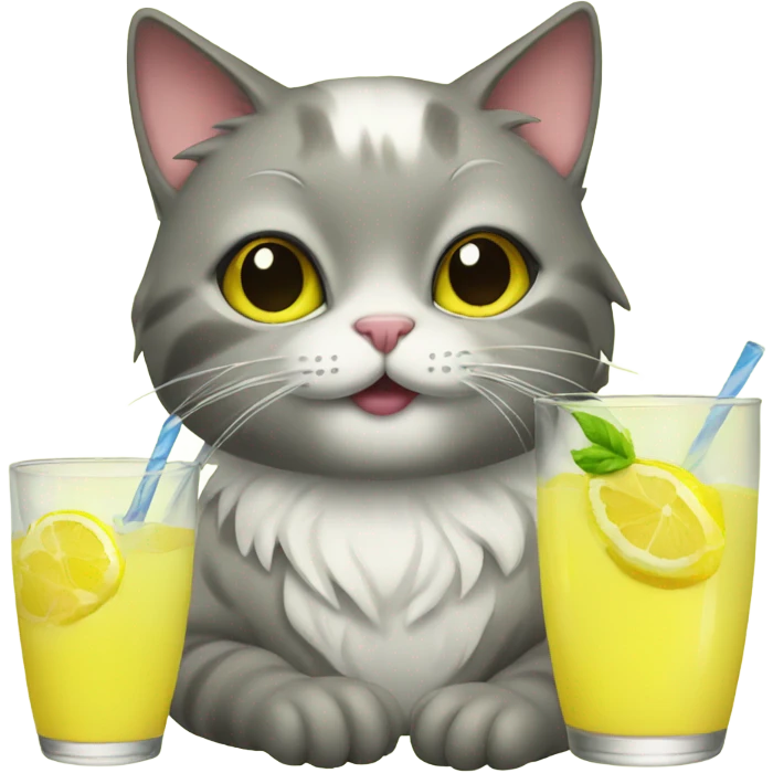 Cat drinking lemonade  emoji