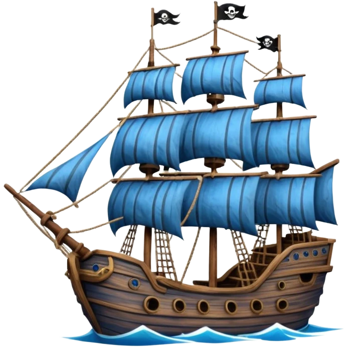 blue pirate ship emoji
