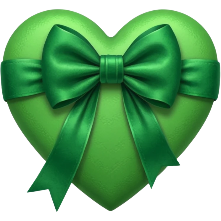 heart with a velvet bow, green emoji