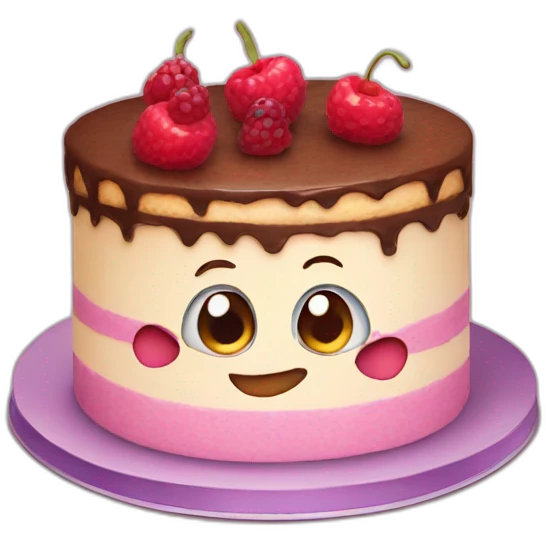 cake with happy eyes emoji