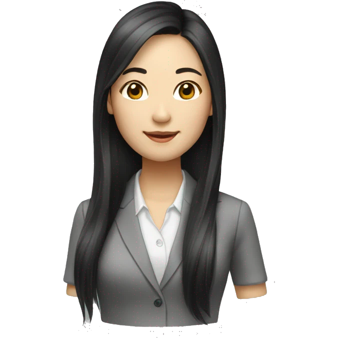 Asian female real estate long hair emoji