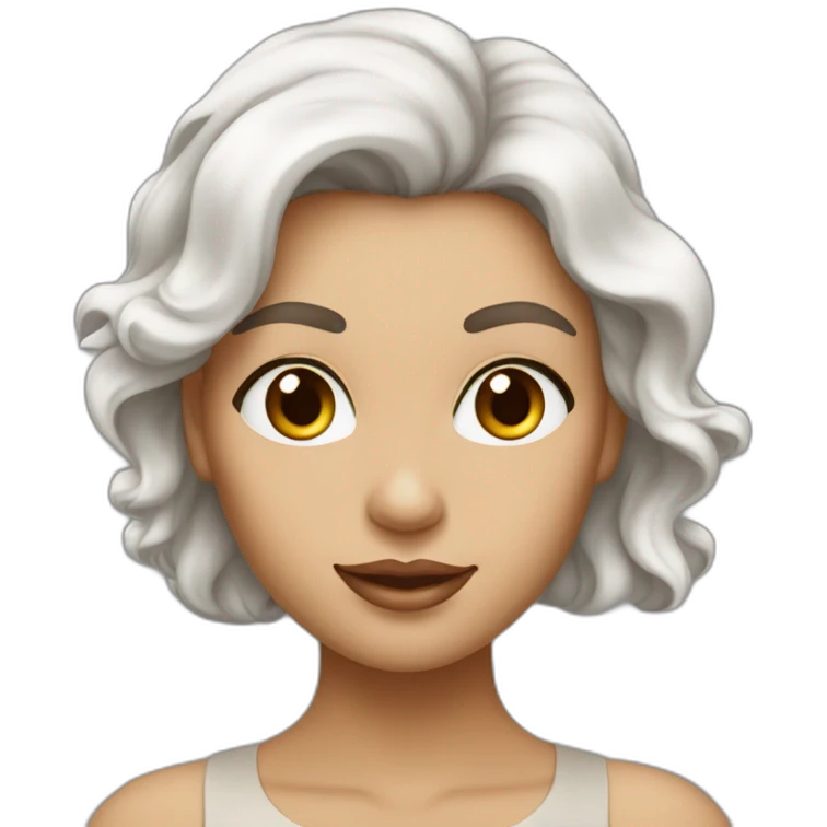 femme de couleur de peau blanche avec de grosse poitrine et des cheveux marron emoji