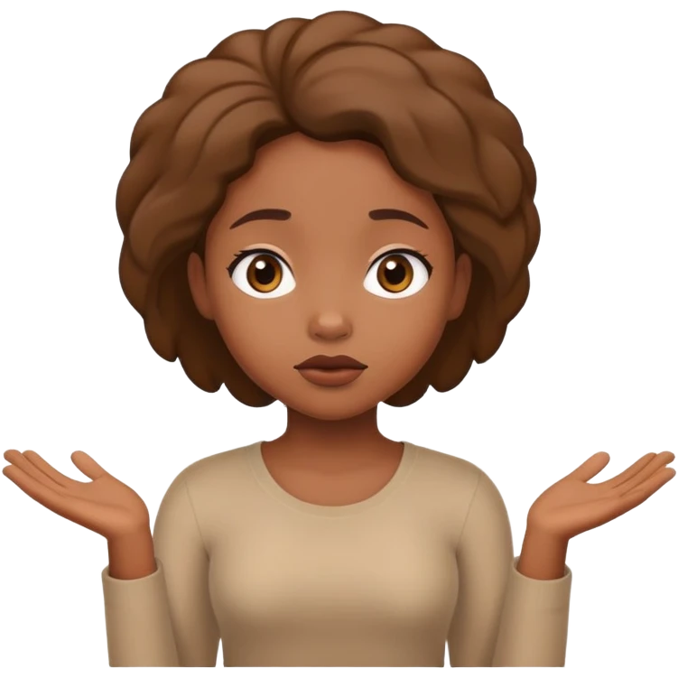 African American girl shrugging emoji