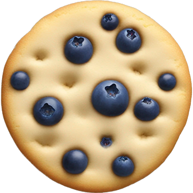 Blueberrys on a creamy cookie  emoji