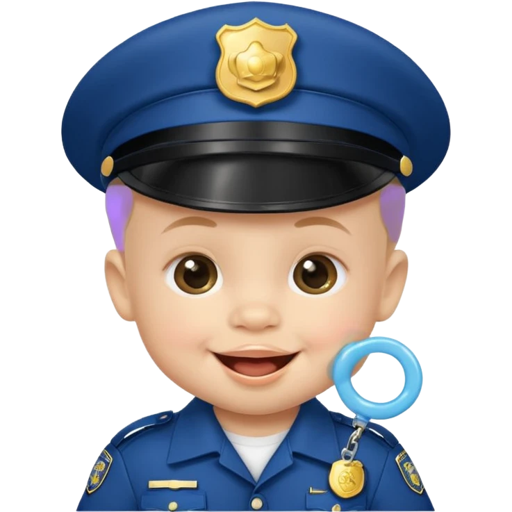 baby police with pacifier in mouth emoji