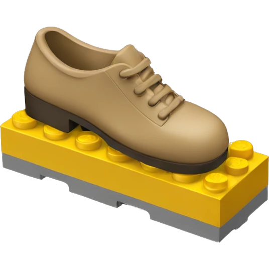 a foot above a lego brick emoji