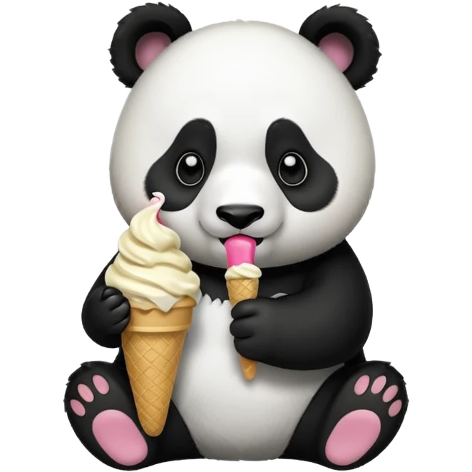 Panda eating ice cream emoji