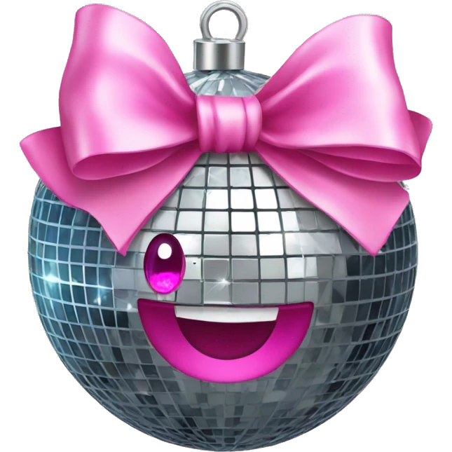 disco ball with pink bow emoji