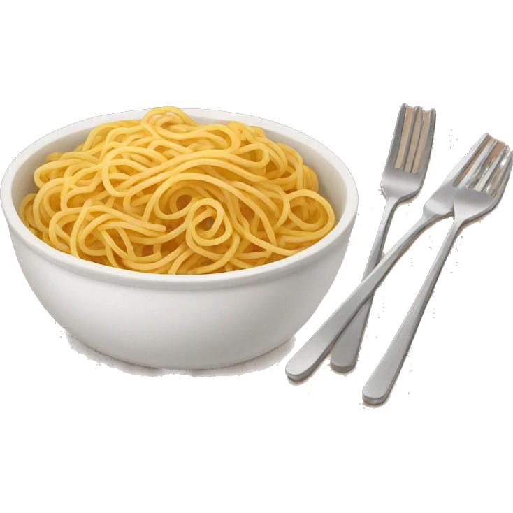 bowl of spaghetti with a side of bread emoji