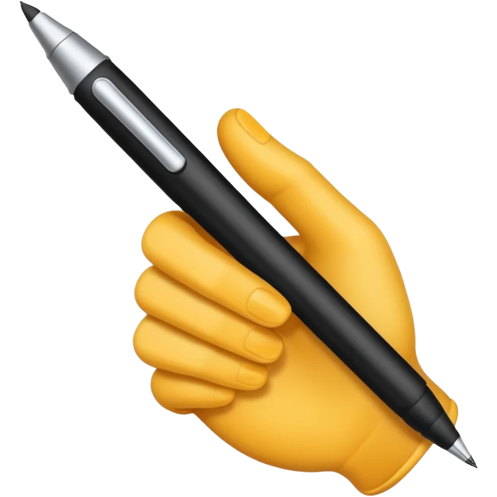 a hand with a black pen emoji