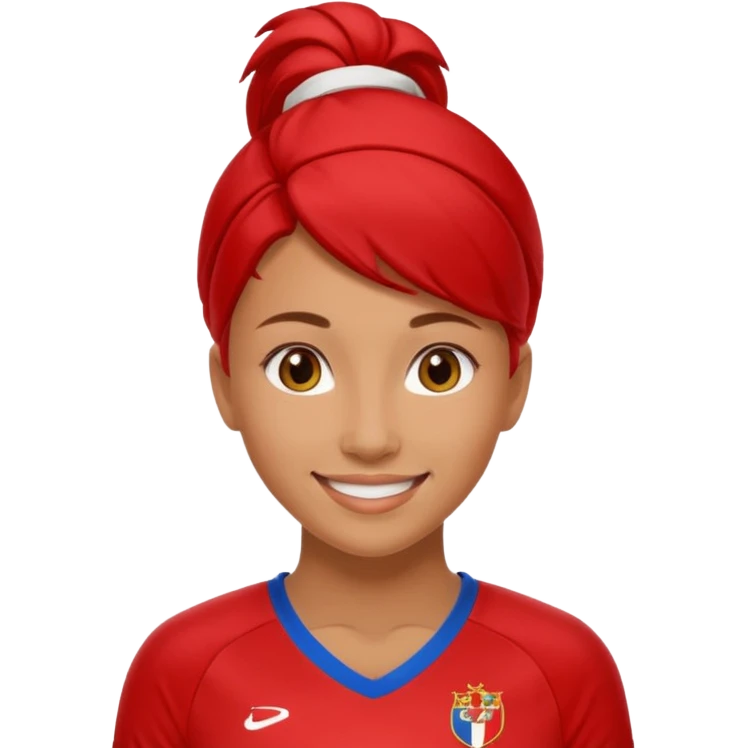 woman soccer player with red jersey emoji