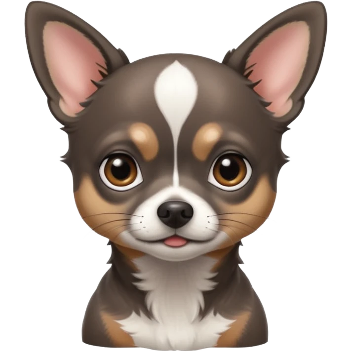 Very Dark graphite Chihuahua with white markings emoji