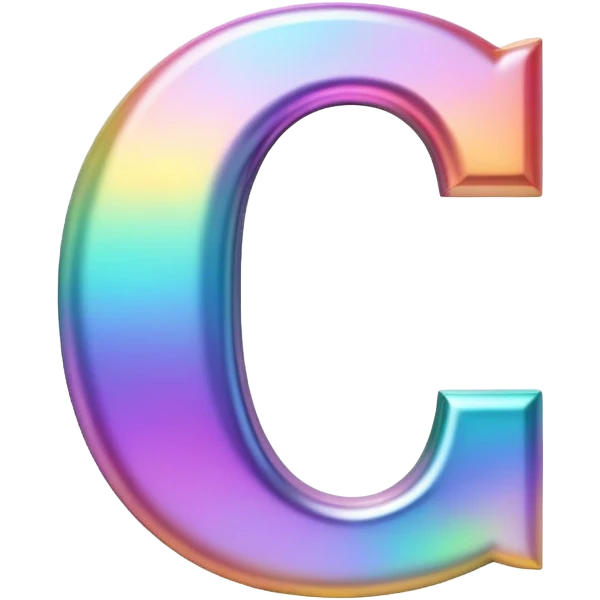 Iridescent Font setting icon with letter C emoji