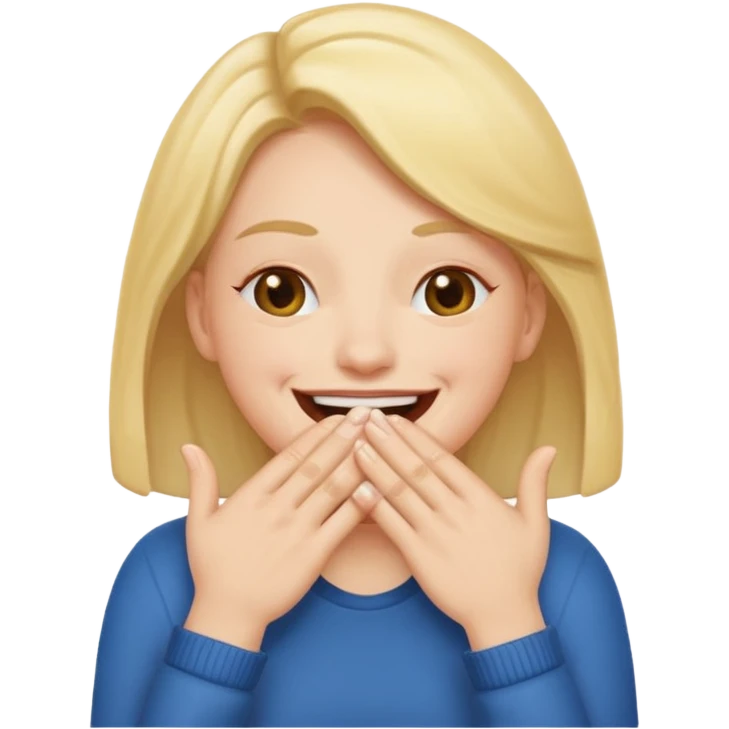 Laughing with hands over mouth emoji