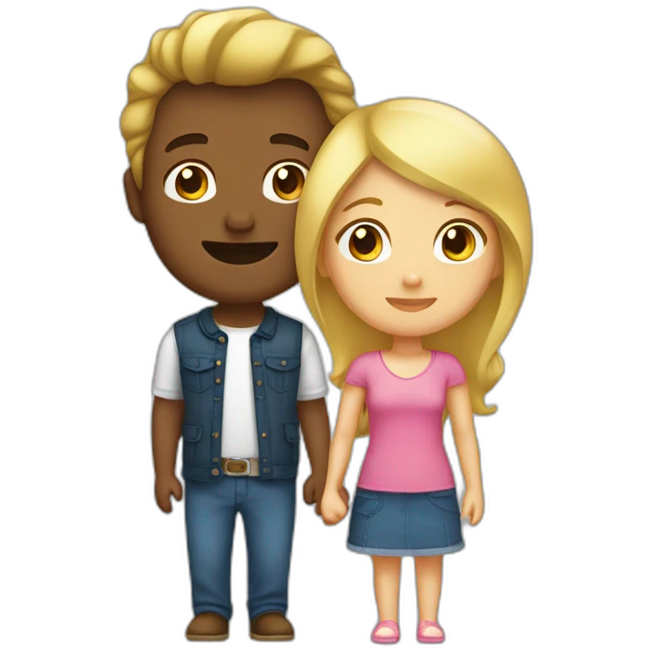Amoureux brun et blonde emoji