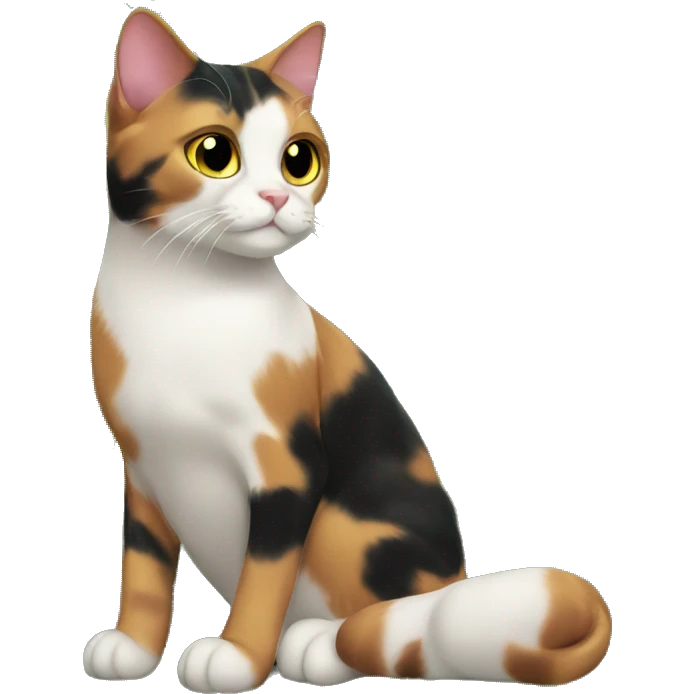 Calico cat on a Christmas tree  emoji