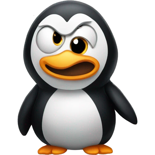 Mad penguin emoji