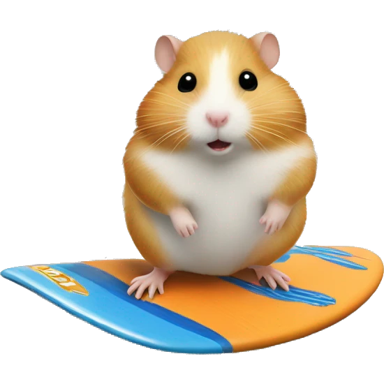 Hamster auf einem Surfbrett emoji