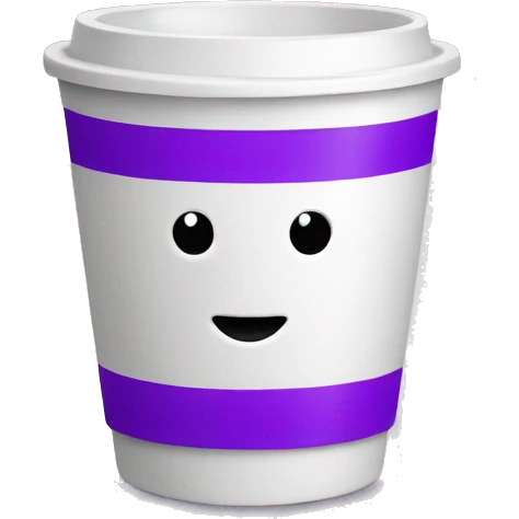 a white double cup with purple contain emoji