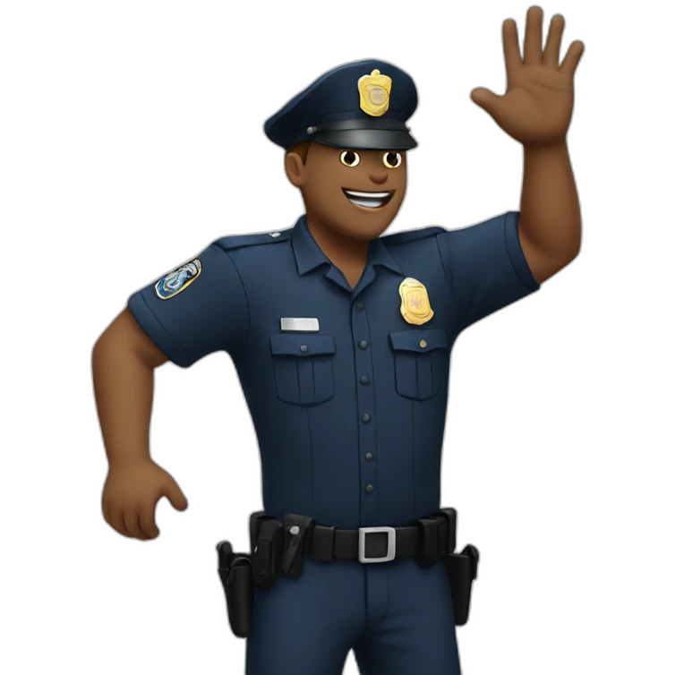 Police high five emoji