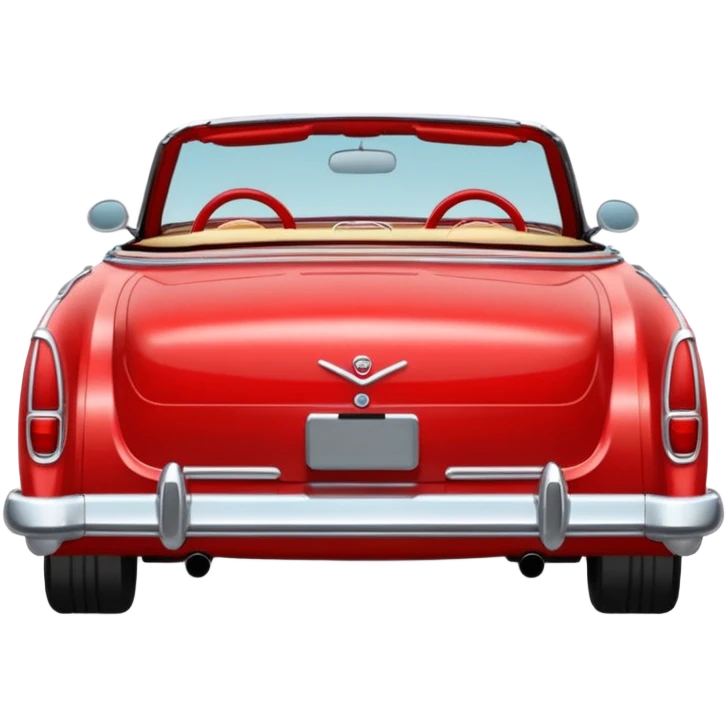 rear view classic red convertible emoji