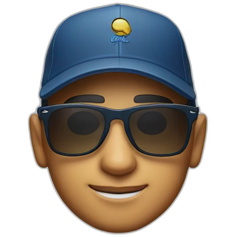 Miguel Ángel chico moreno con gafas de sol y una gorra nike emoji