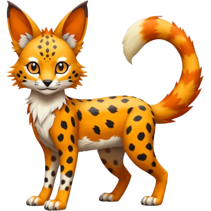 Colorful Bobcat-Sergal-Serval-Genet-Pokémon-Digimon-Fakémon-fusion-hybrid-creature emoji