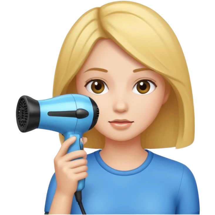 girl having hair dryer  emoji