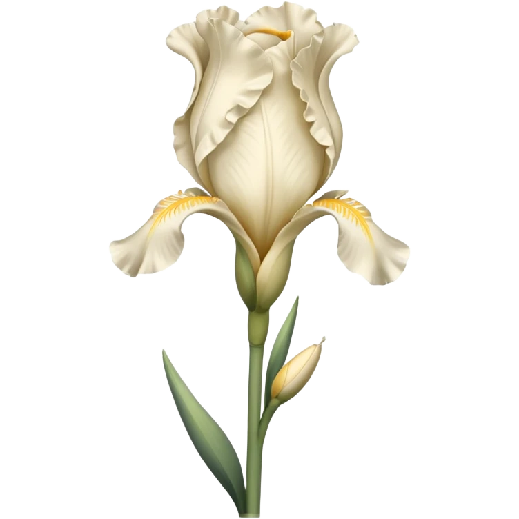 single Cream Iris, straight stem emoji