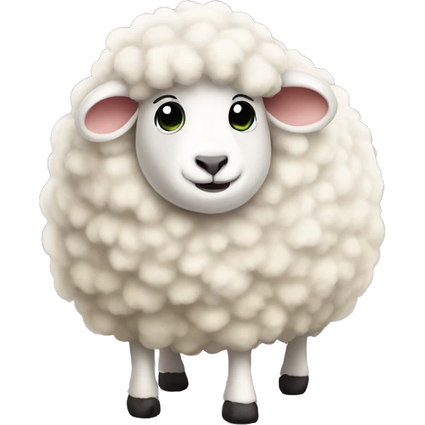 a very fluffy sheep emoji