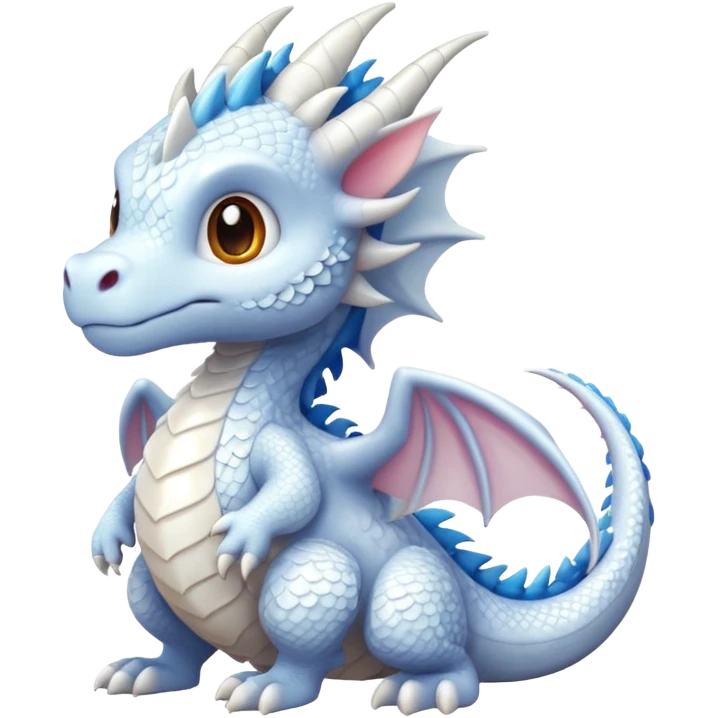 white cute dragon emoji