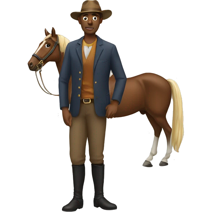 A man with a horse emoji