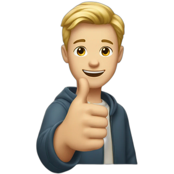 White Boy making a thumbs up emoji