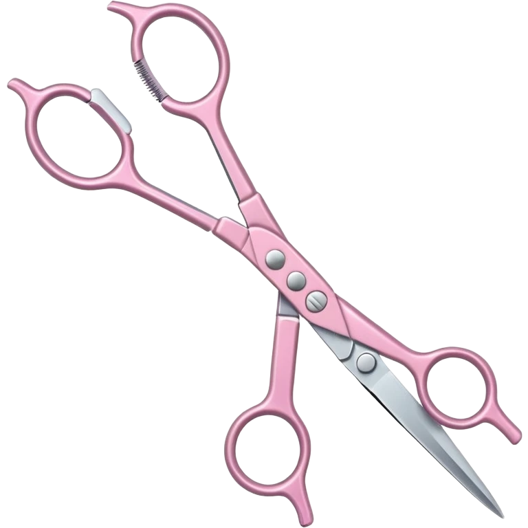 hairdressing scissors pastel pink shiny metal blades emoji